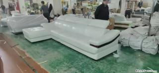 【大厂仿真皮沙发】实木框架，高回弹海绵45密度。全新包装，质量非常好，3.6米右贵妃 - 河池28生活网 hc.28life.com